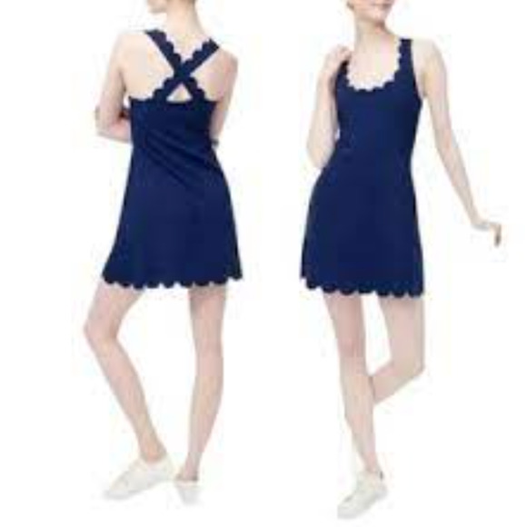 NWT J. Crew Scalloped Active Skort Dress Navy XXS J.Crew Tennis Pickleball BQ150 - Picture 3 of 4